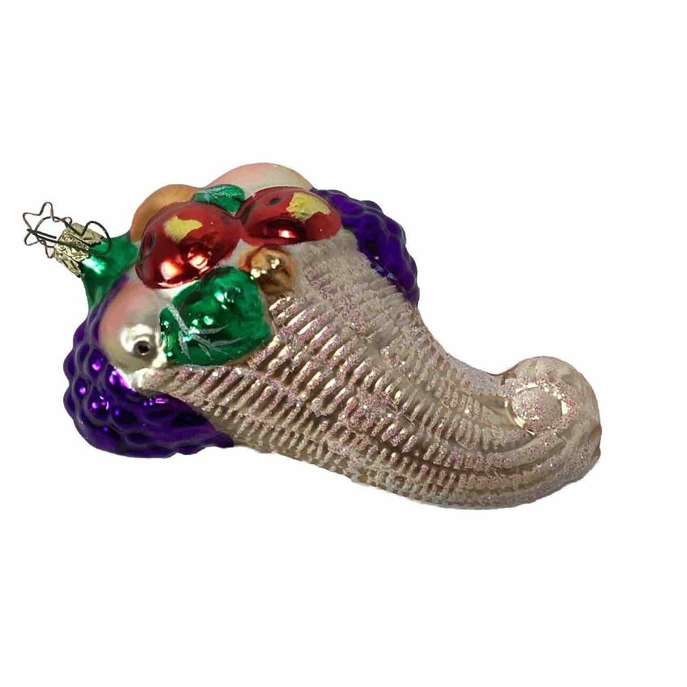 Inge Glas Vintage Fruit Cornucopia Christmas Ornament Collectible Germany